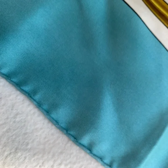 Vintage Hermes Blue Harnais Des Presidents Silk Scarf - Picture 9 of 10